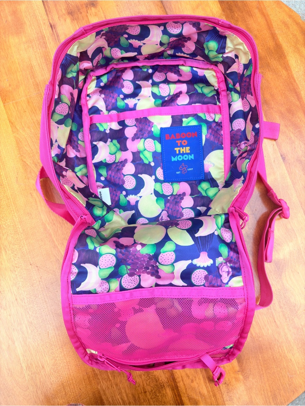 Baboon to the Moon Go-Bag mini backpack, hot pink bougainvillea - Picture 4 of 6